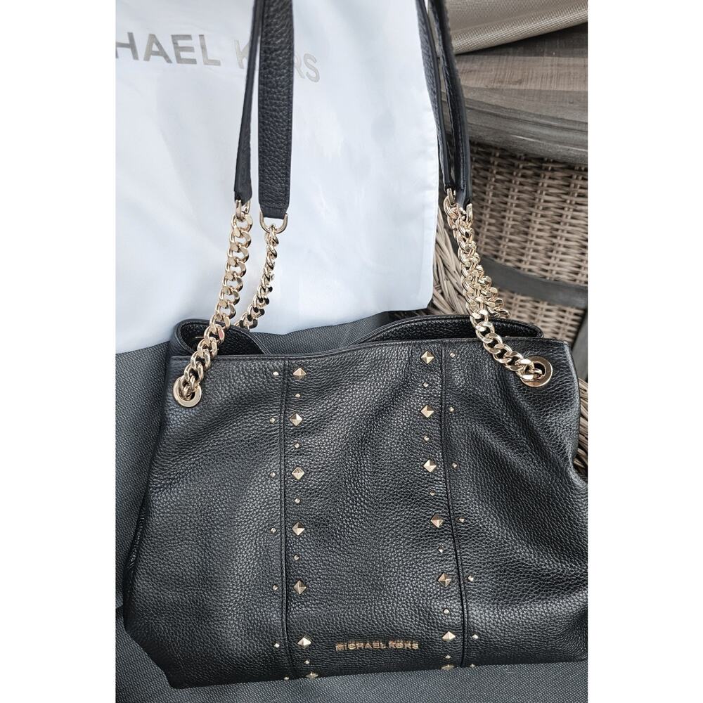 Michael Kors Jetset Black & Gold Stud Purse with dust bag Retail $398.00 EUC